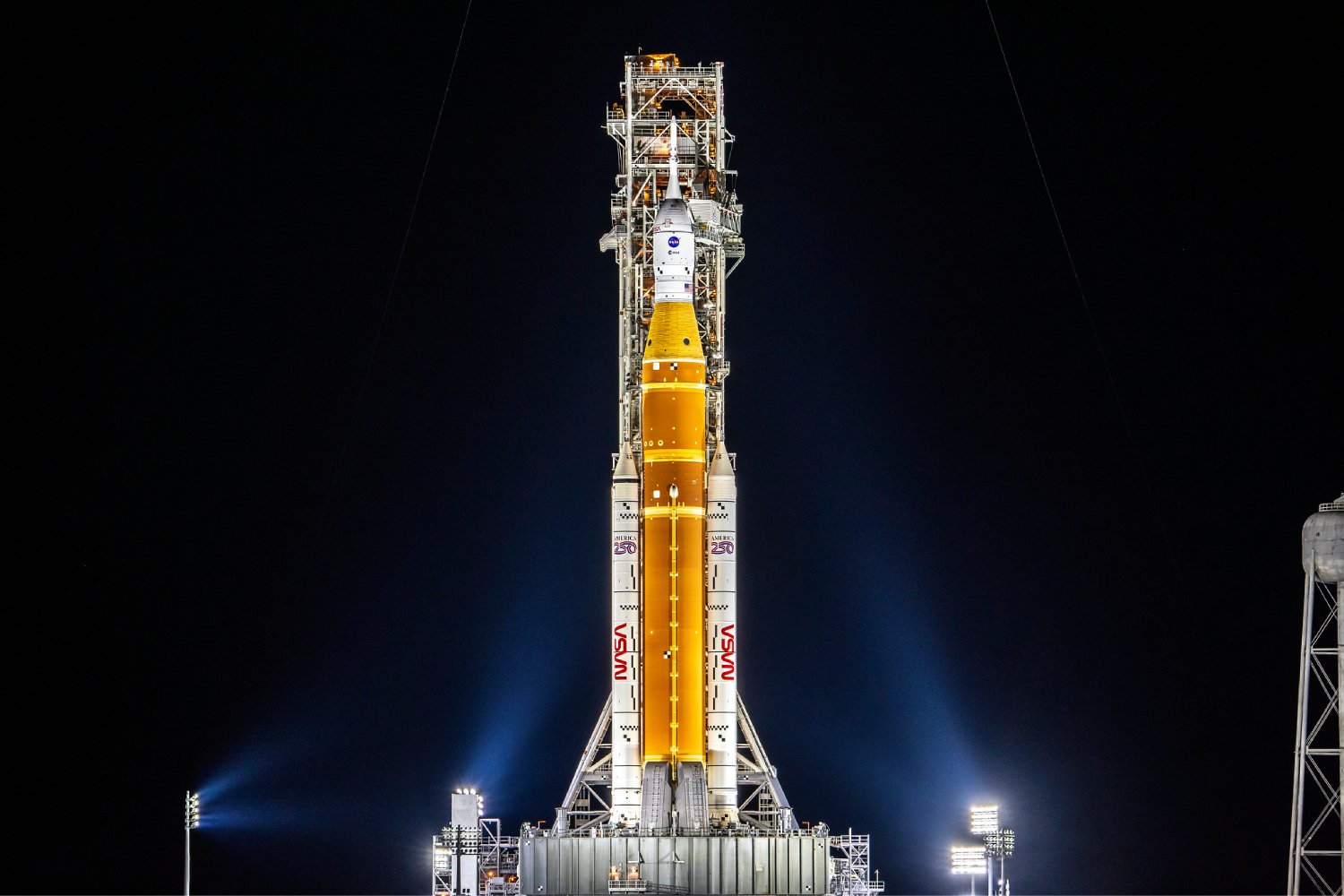 La fusée SLS sur son pas de tir avant de viser la Lune. ©United Launch Alliance