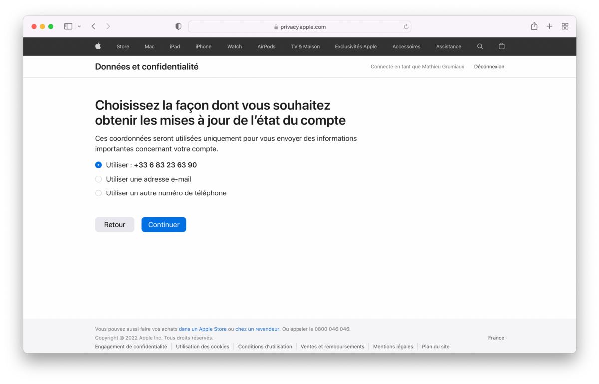 iCloud - Options de suivi de l'état de votre compte © Clubic.com