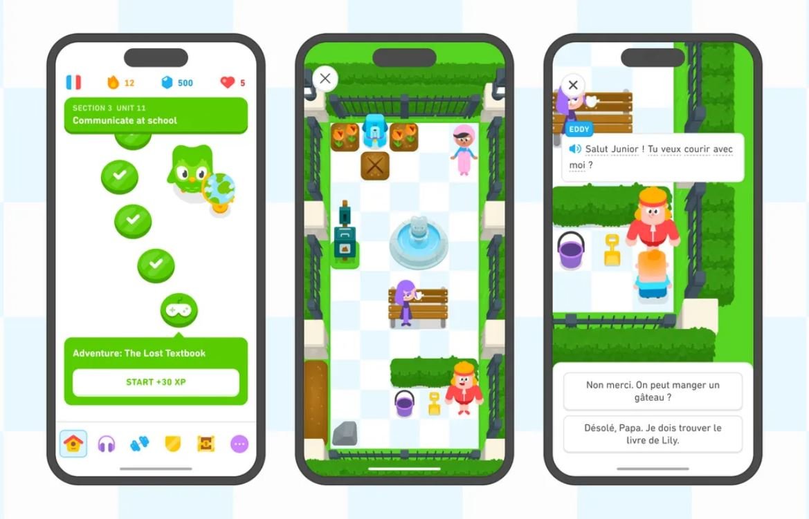 Le nouveau mode Adventures de Duolingo © Duolingo