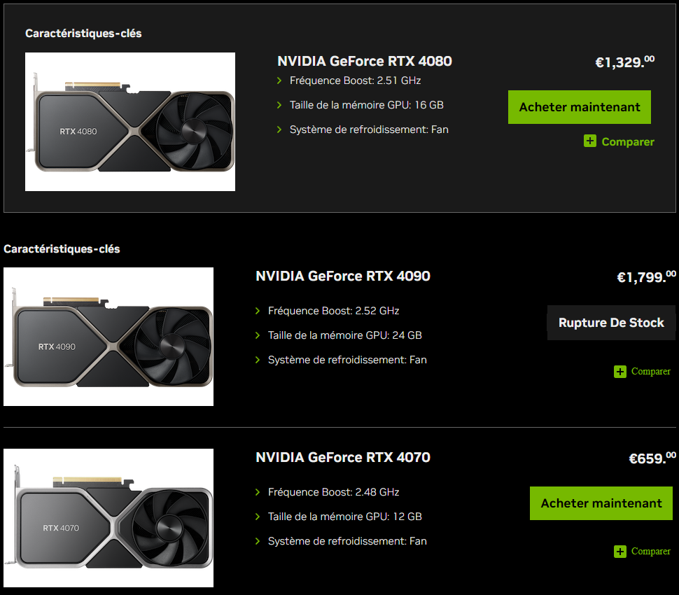 Le nouveau tarif aperçu depuis quelques jours : 1 799 euros © NVIDIA