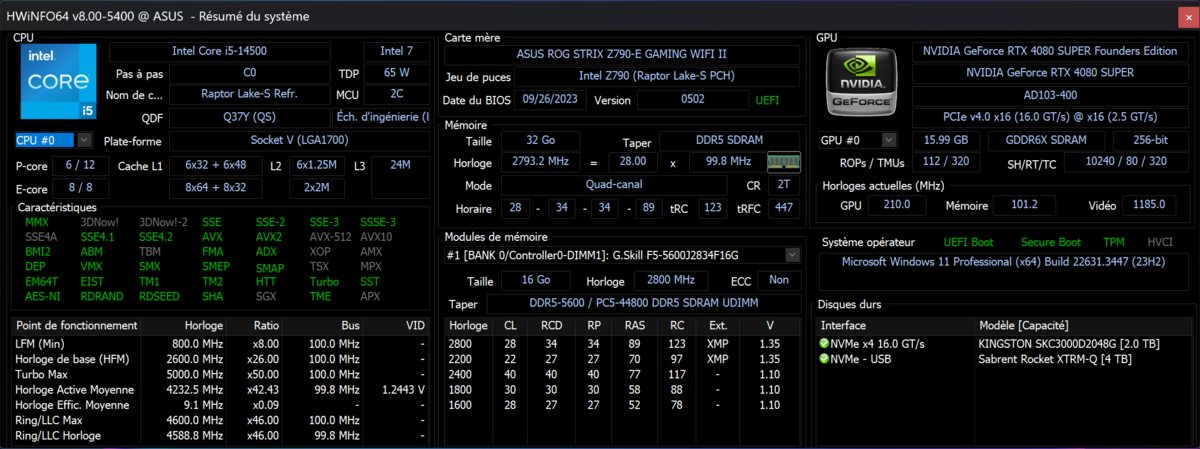 HWInfo renseigne sur les caractéristiques de notre CPU © Nerces pour Clubic