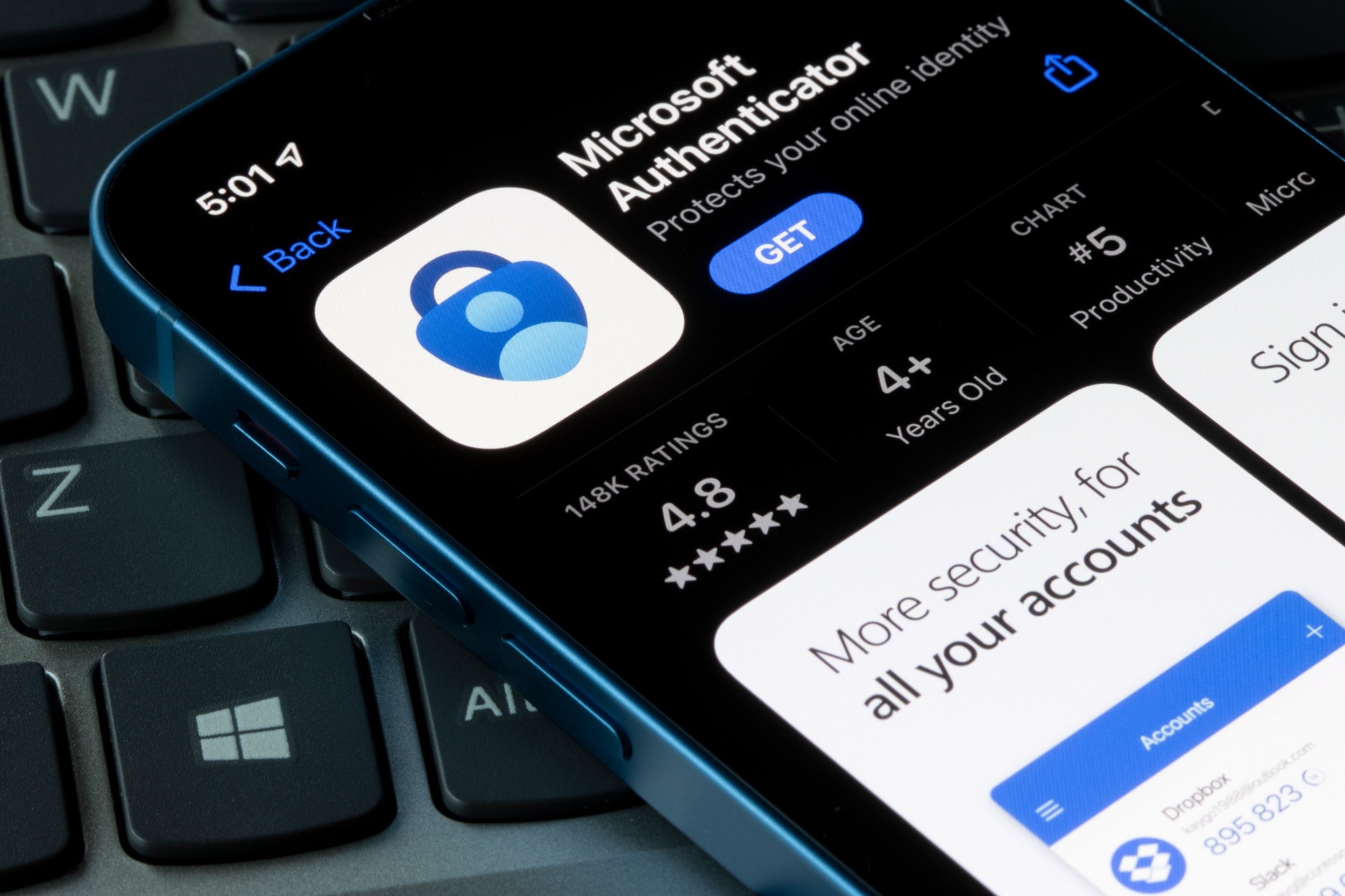 Microsoft Authenticator va bientôt refuser de fonctionner sur ces smartphones. © Tada Images / Shutterstock