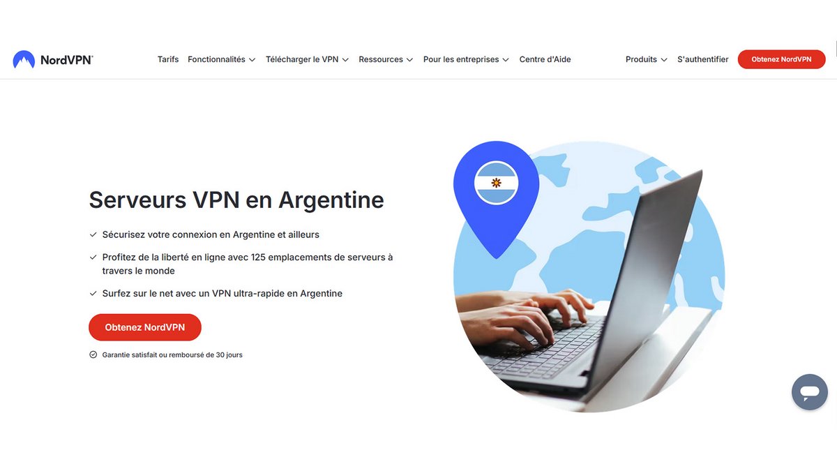 NordVPN : 9 serveurs VPN en Argentine
