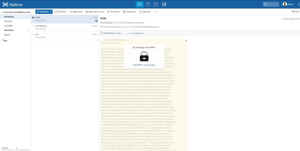 Mailfence mail chiffré