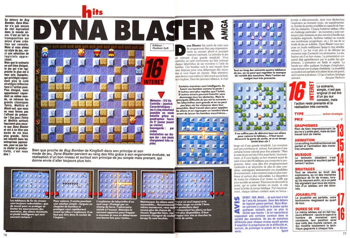 ... La Rédaction de Tilt s'est heureusement rattrapée avec Dyna Blaster sur Amiga © Tilt