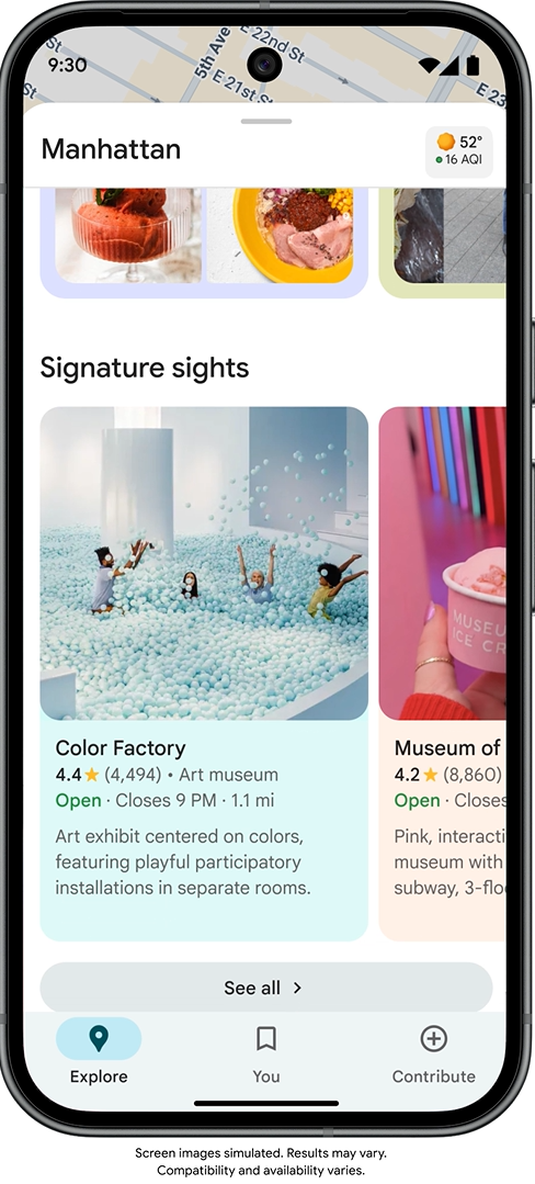 L'onglet Explorer de Maps vous aidera à bien choisir vos prochaines activités en vacances. © Google