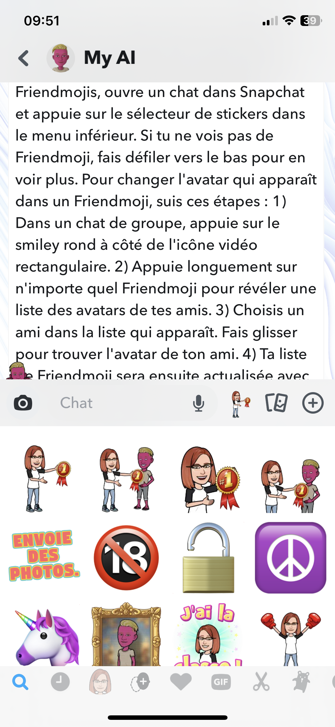 Bitmoji et Snapchat - Friendmoji