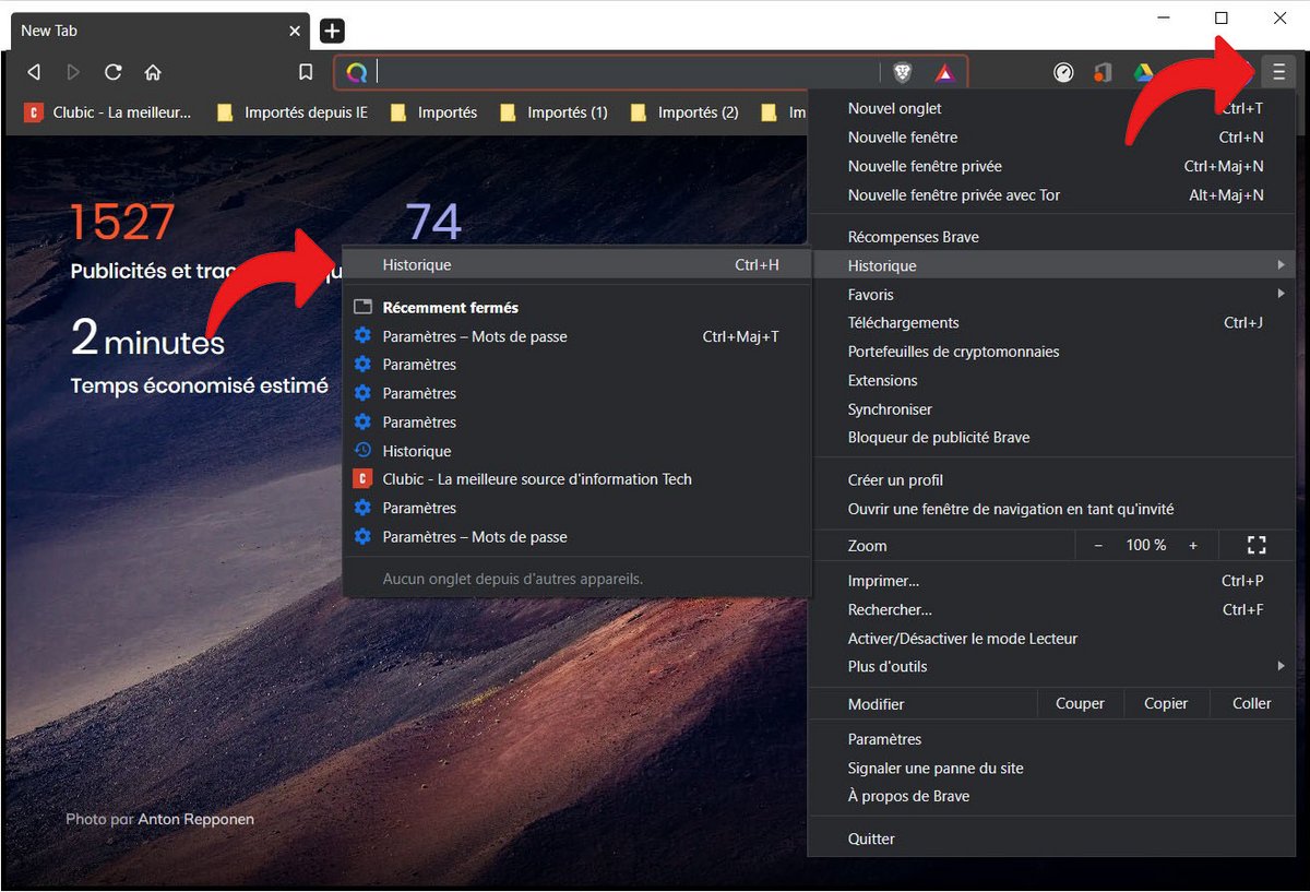 effacer historique brave 1