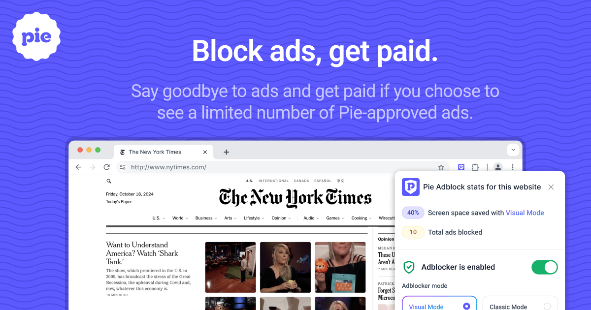 Pie Adblock banner