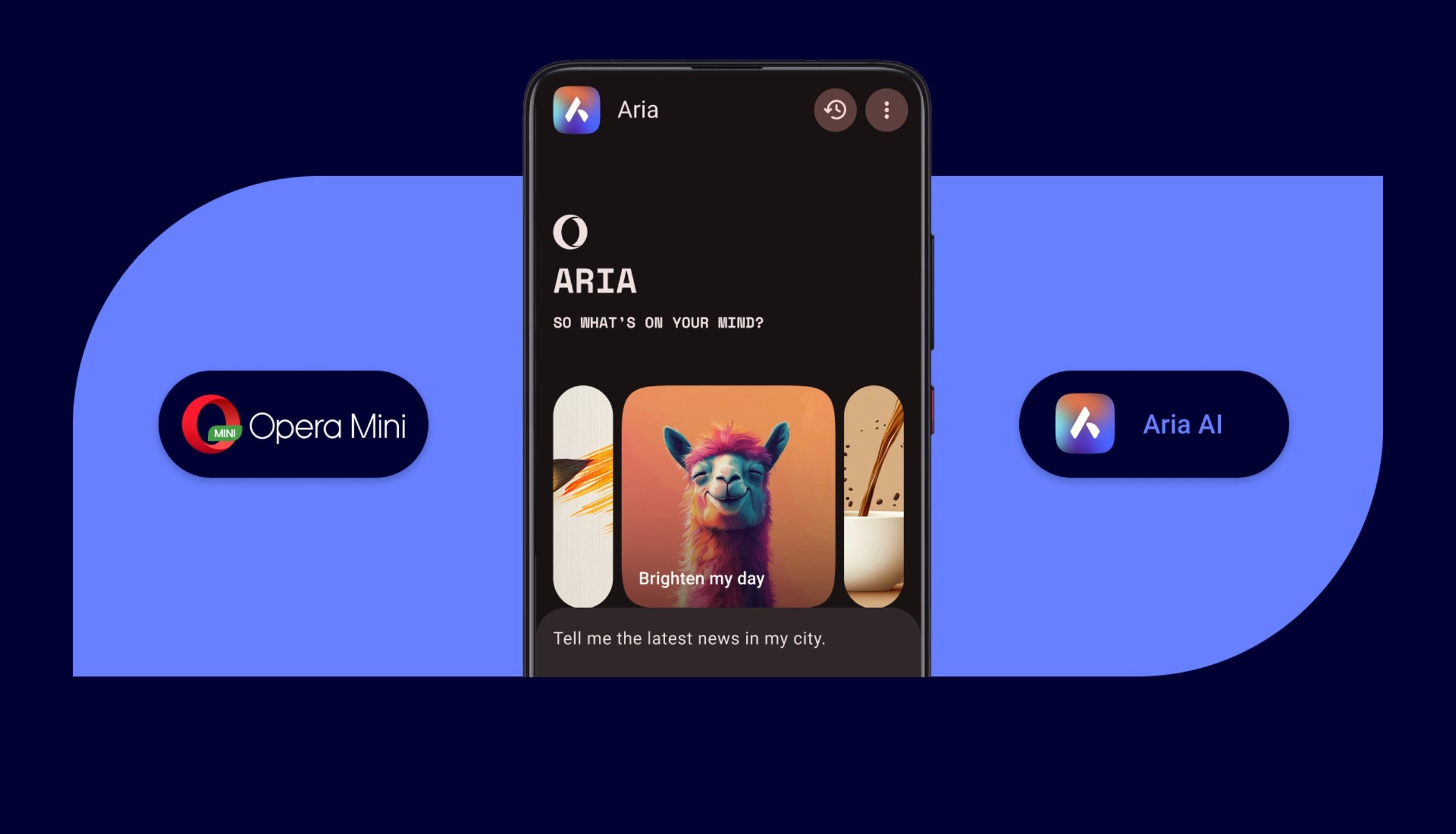 Opera Mini accueille enfin Aria pour élargir l’accès à l’IA, même avec peu de data. © Opera