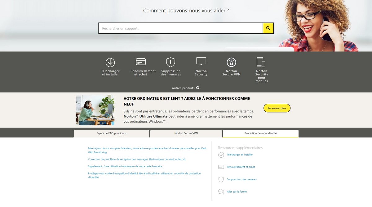Norton Identity Advisor Plus - Le support client