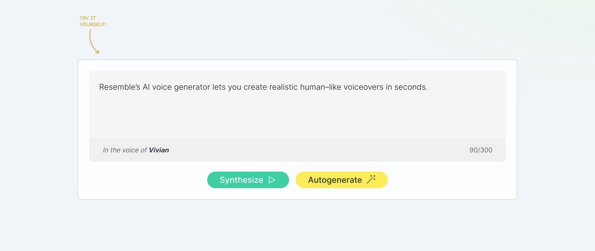 Un outil de synthèse vocale à tester sur le site © Resemble AI