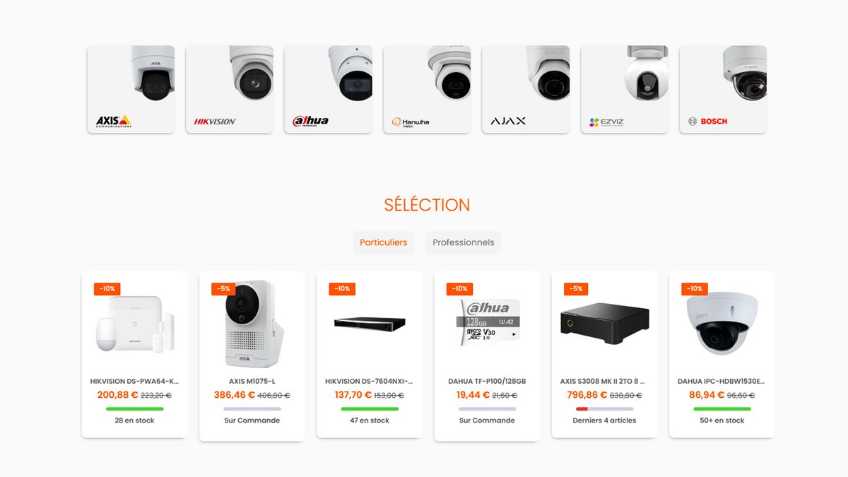 Un large choix de caméras pour les particuliers comme les professionnels ©w3cam
