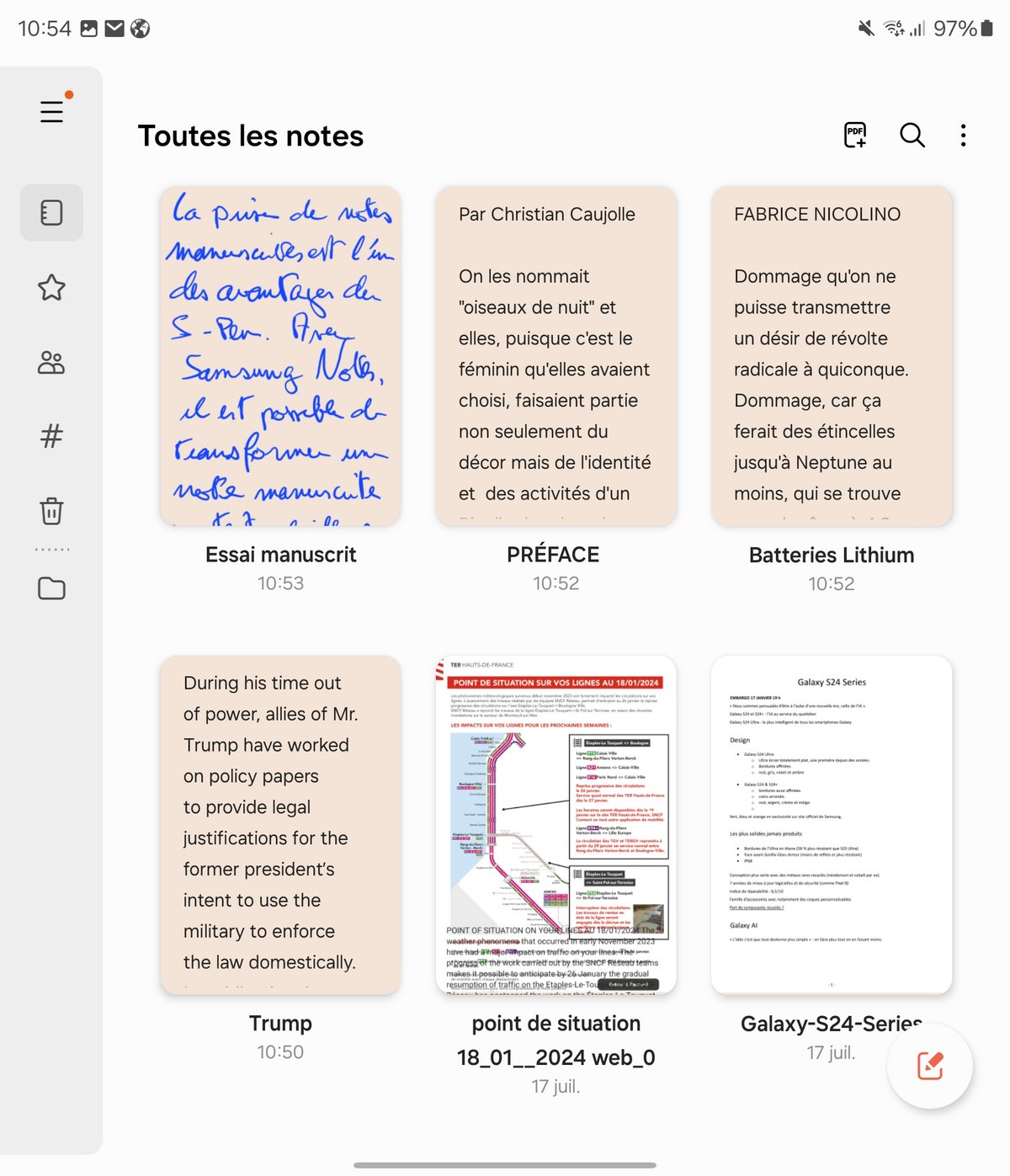 Samsung Notes tire partie du S-Pen optionnel