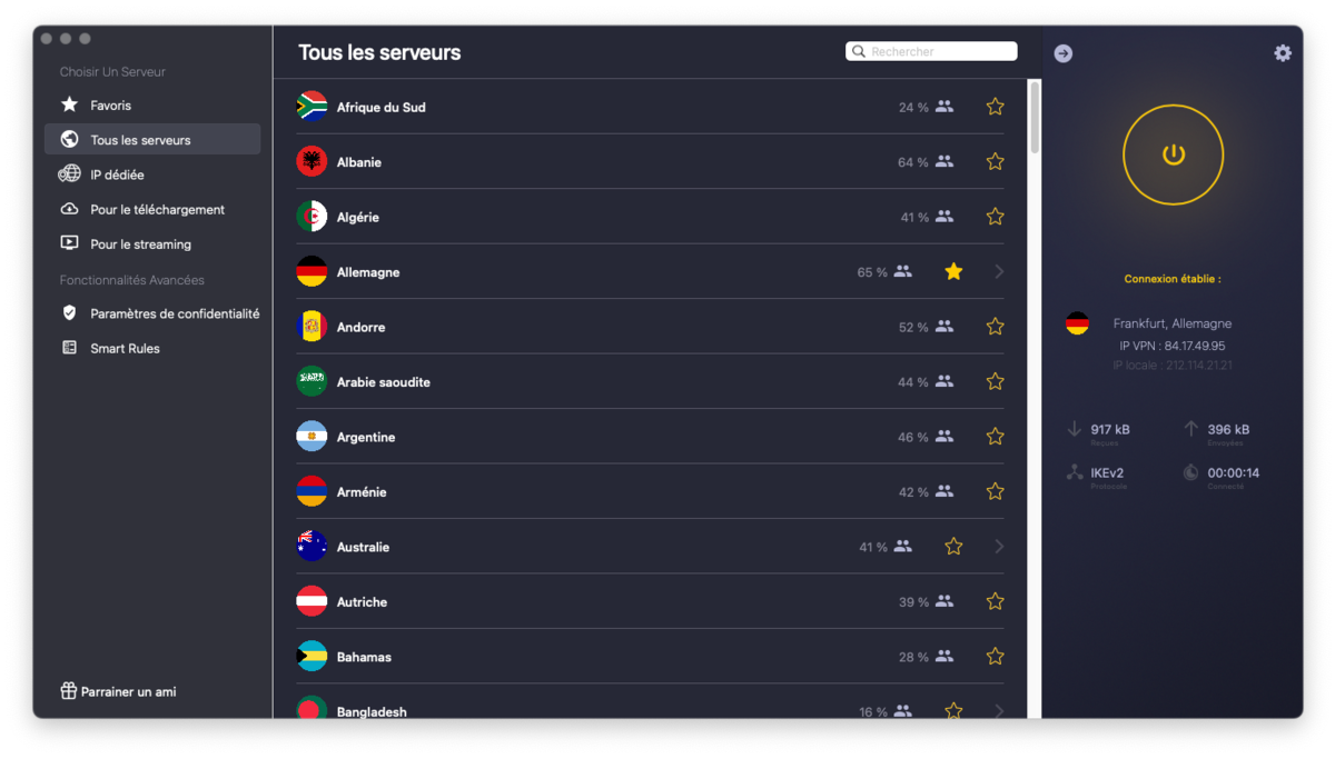 Un VPN connecté à un pays étranger vous permet de contourner le blocage Pornhub - © CyberGhost VPN