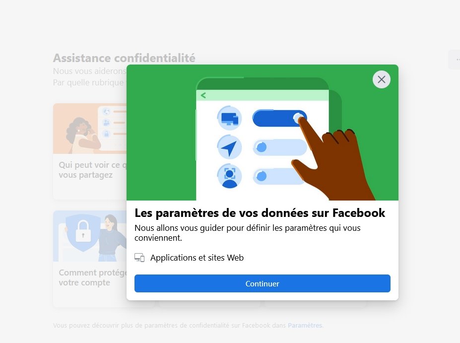 Facebook - Les paramètres de vos données