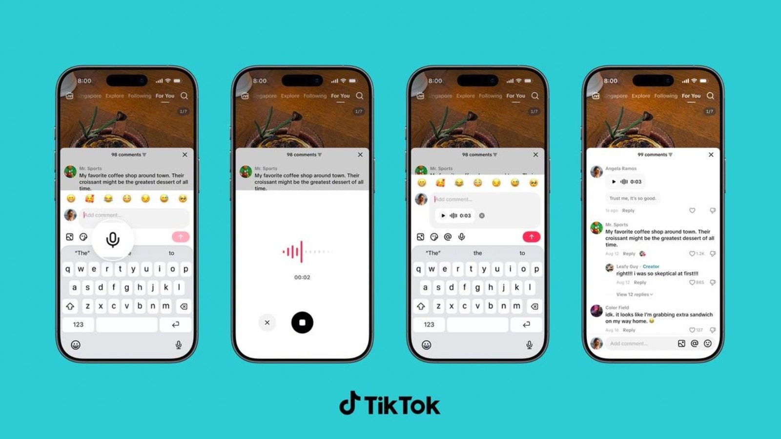 La fonctionnalité pour laisser des commentaires audio. ©TikTok