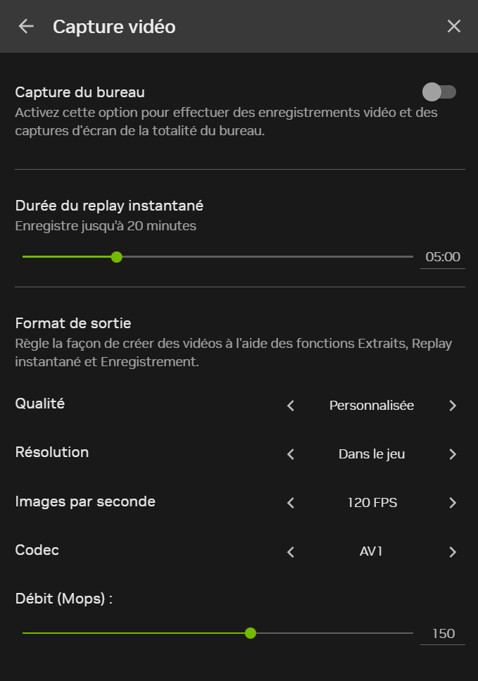 Paramètres de gestion vidéo dans NVIDIA App © Colin Golberg pour Clubic