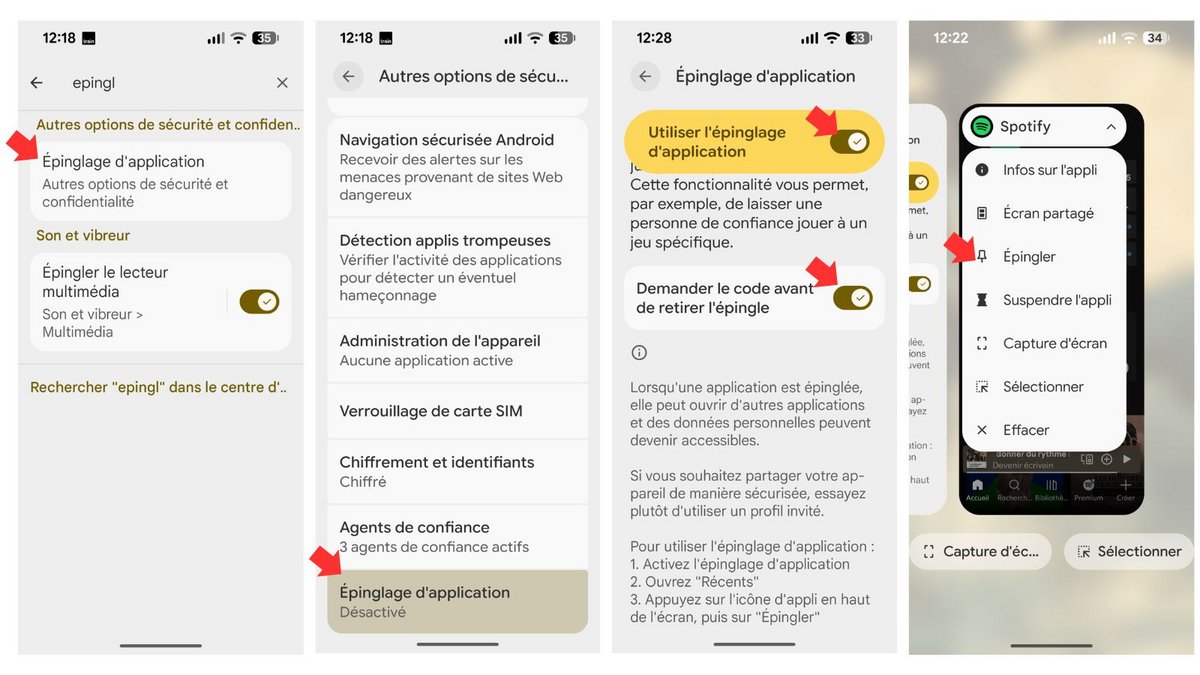 Épinglez l'app de votre choix. © Google