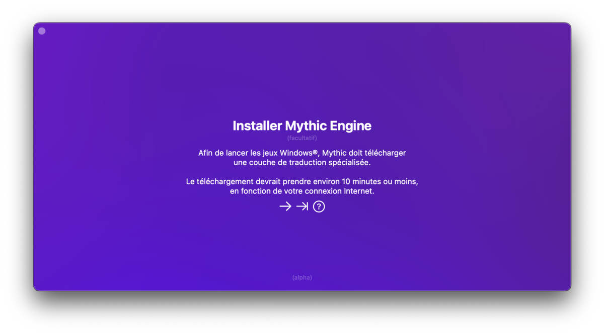 Le Mythic Engine est un mélange de Game Porting Toolkit et d'un fork de Wine. 