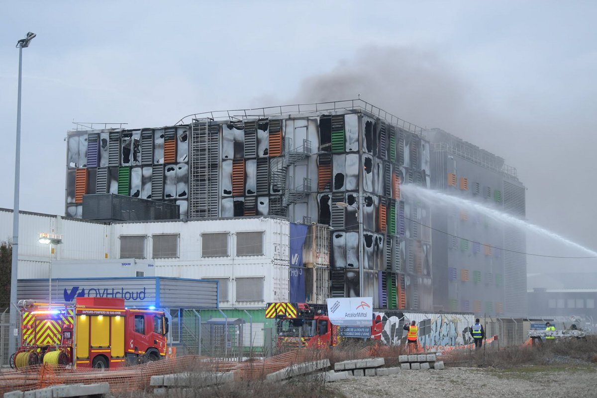 Incendie au datacenter d'OVHCloud à Strasbourg ⓒDNA