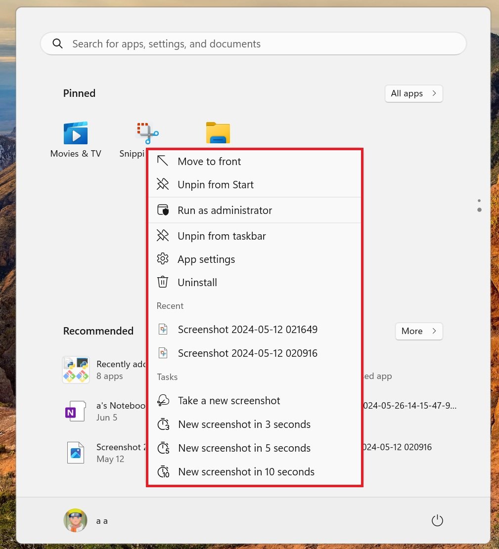 Aperçu des nouveautés du menu contextuel. © Windows Latest