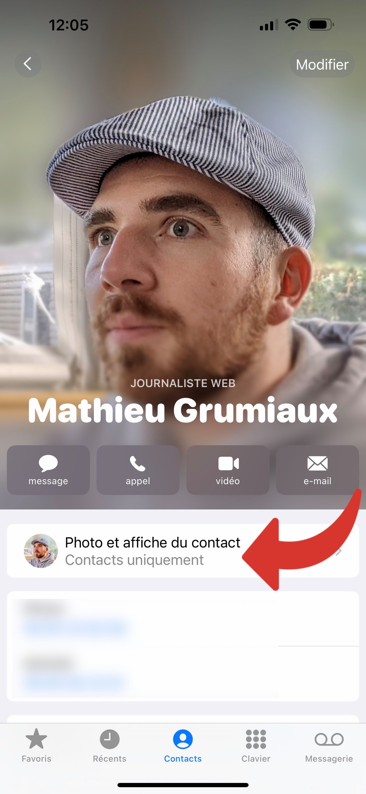 iOS 17 Affiche de contact