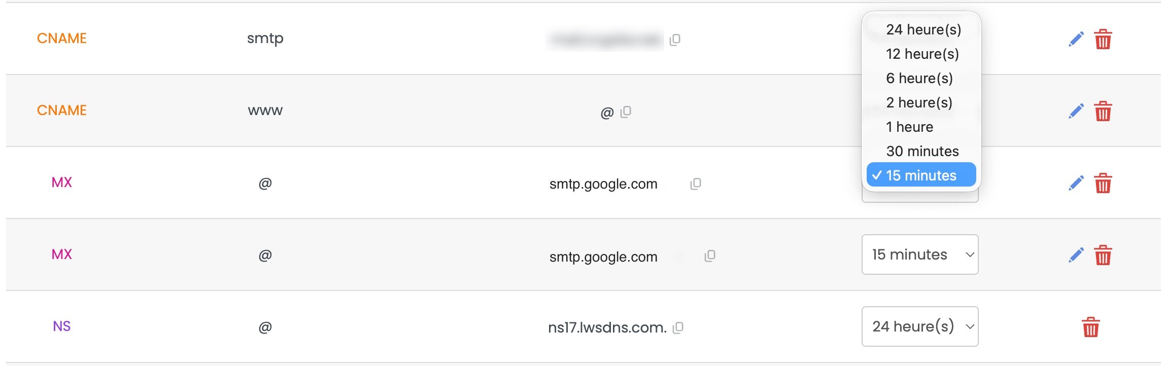 La gestion des DNS dans le bureau d'enregistrement