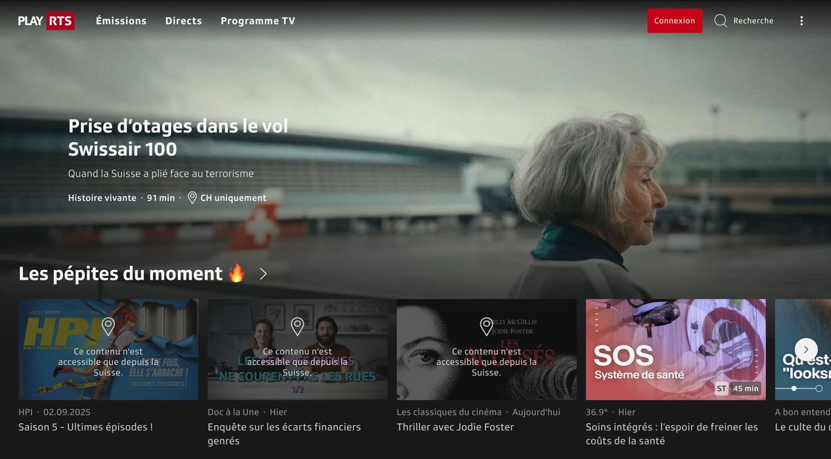 Play RTS, une plateforme de SvoD suisse et francophone. ©Play RTS