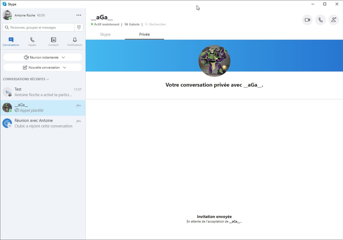 privée skype
