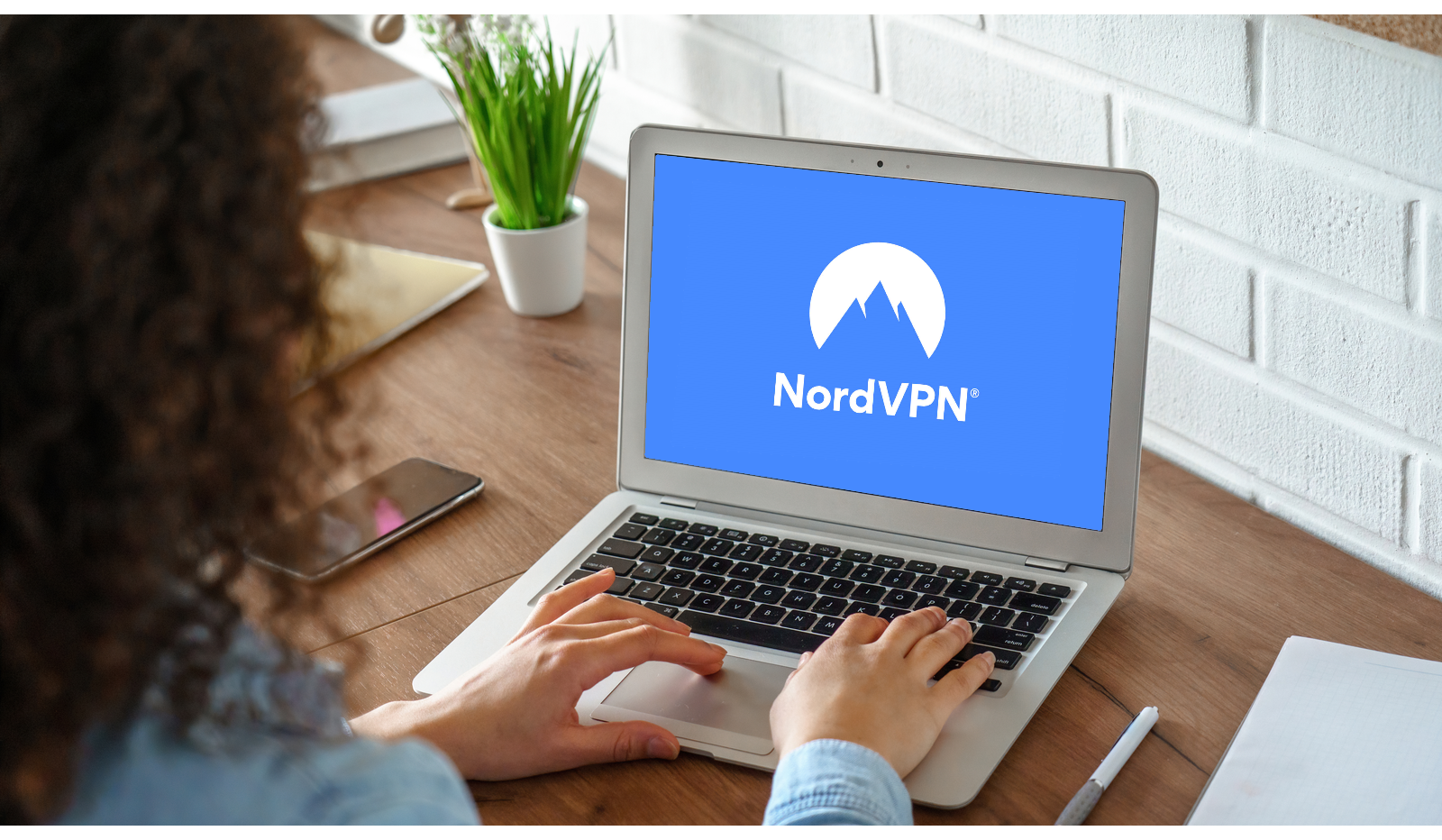 woman using nordvpn