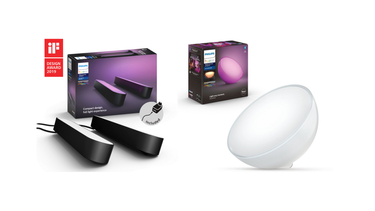 Le pack Philips Hue avec deux Light Bar et une Hue Go V2