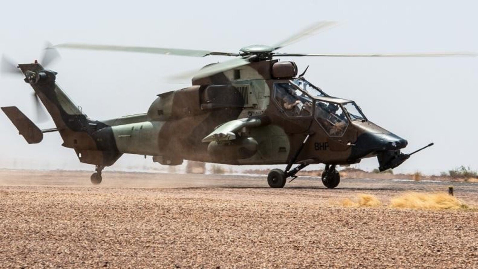 Un hélicoptère Tigre de l’armée de Terre, futur porteur du missile Akeron LP. © ministère des Armées