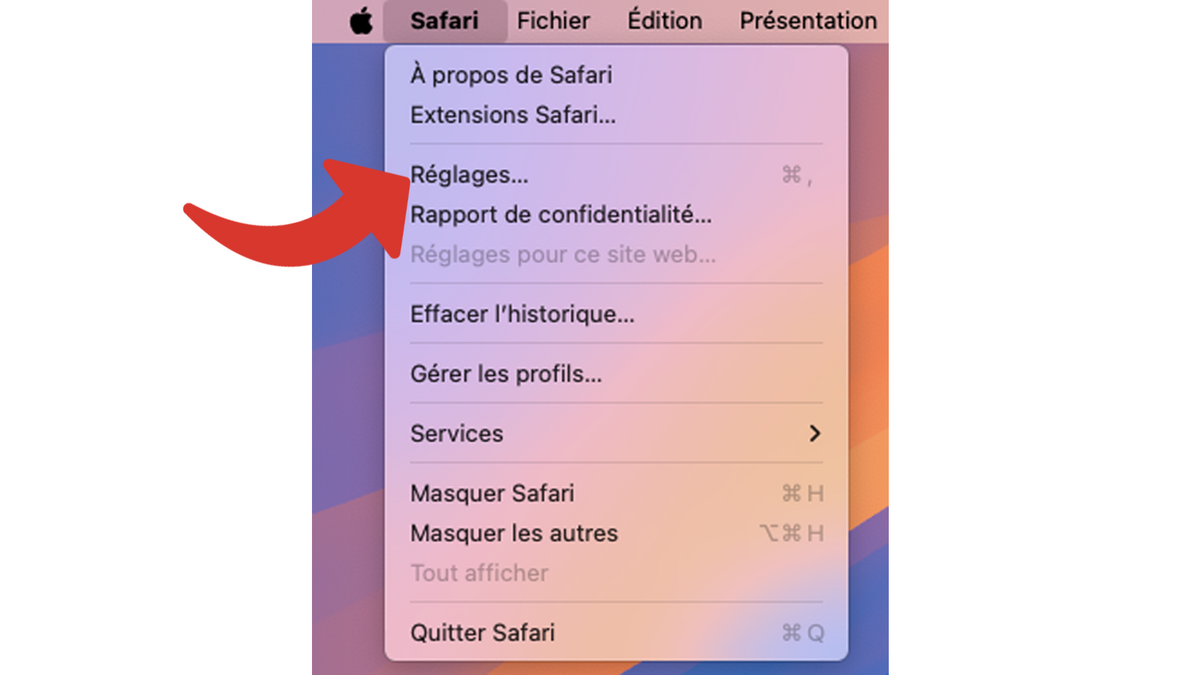 Accéder au menu Réglages de Safari © Clubic
