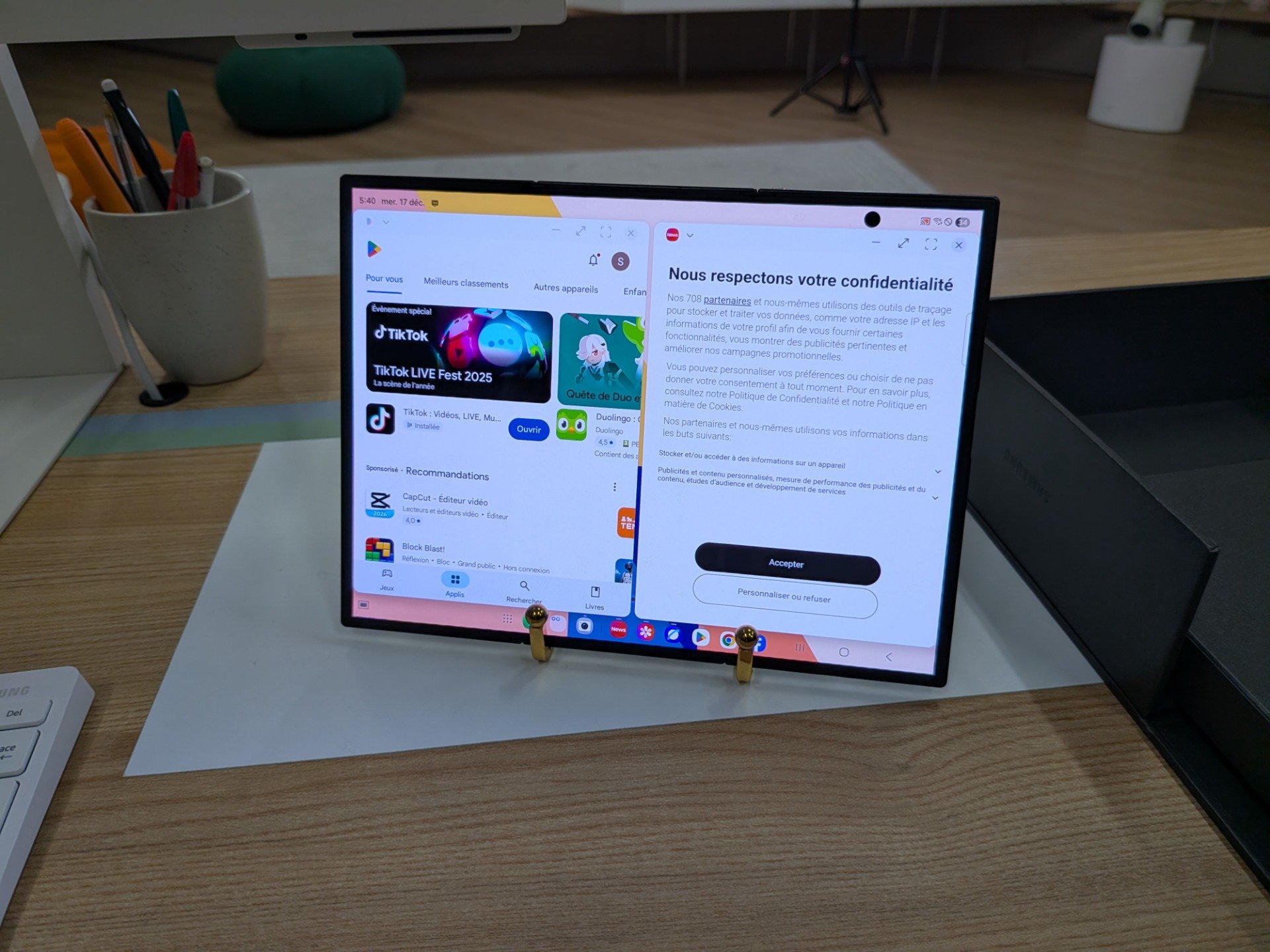 Le Samsung Galaxy Z TriFold en mode tablette. ©Nicolas Guyot pour Clubic