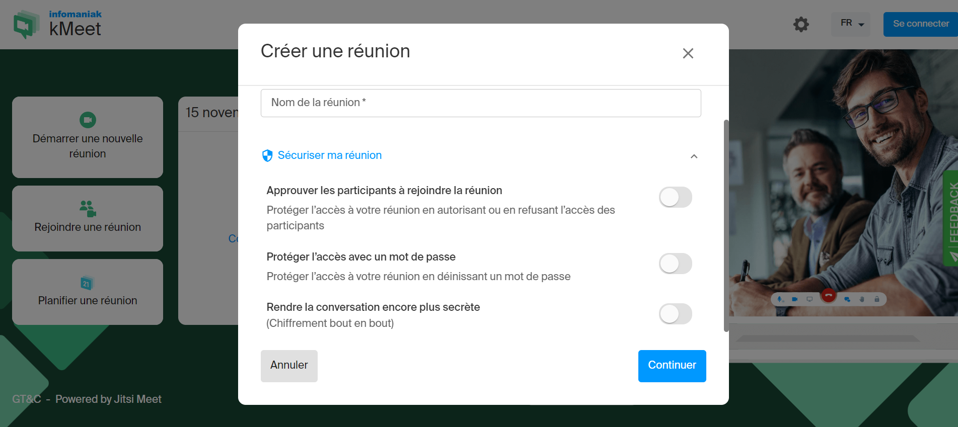 sécurité kmeet