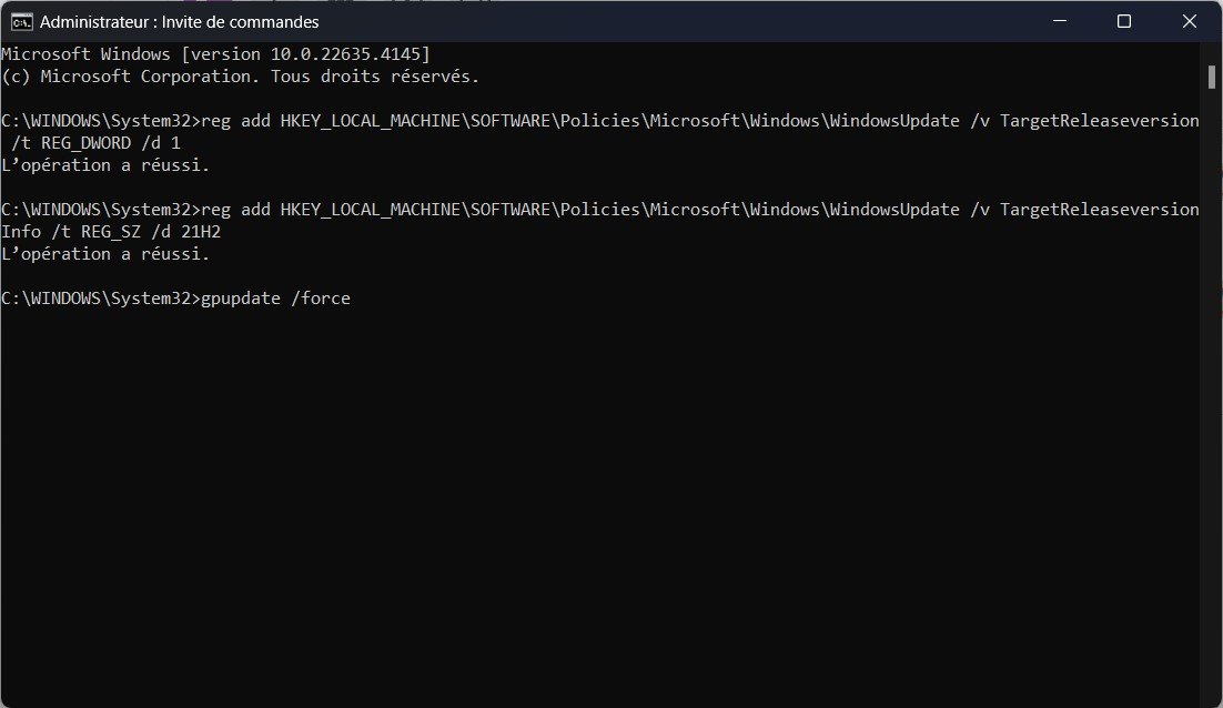 Bloquez les mises à jour forcées de Windows 11 via l'invite de commandes © Clubic