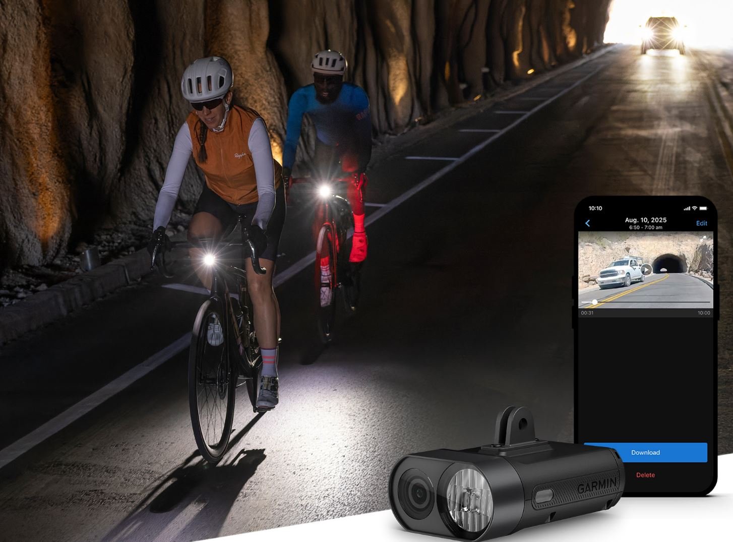 Garmin lance Varia Vue, son nouveau feu avant pour vélo doté d'une caméra 4K. ©Garmin