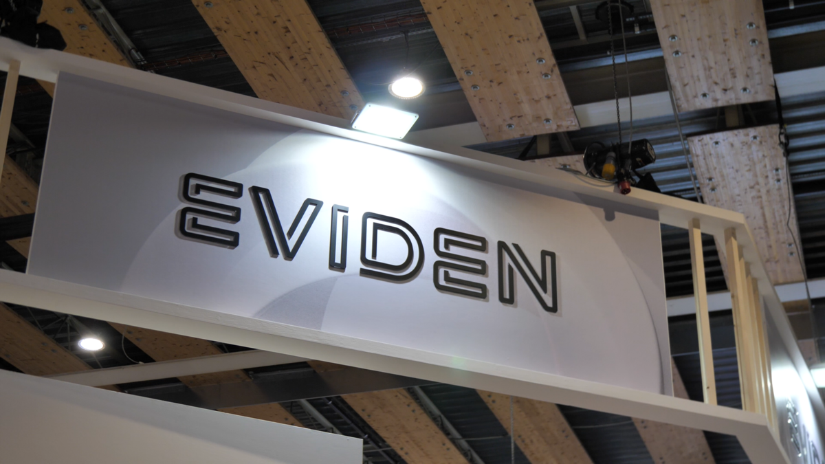 Logo Eviden, au FIC 2023 © Alexandre Boero / Clubic