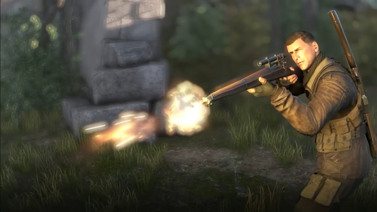 Kill cam montrant un tir parfaitement exécuté, avec l’impact de la balle mis en avant pour souligner la précision du joueur. - © Sniper Elite 4