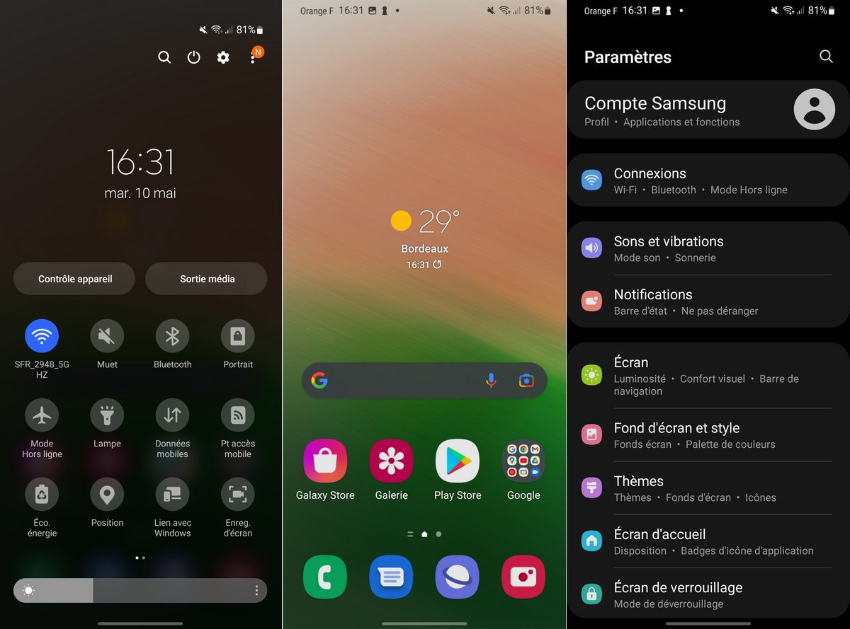 interface one ui galaxy a33 5g