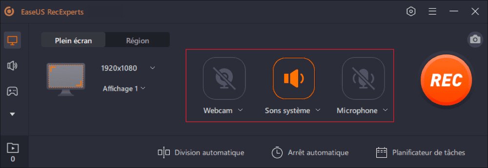 Désactivez au besoin la webcam, le son ou le micro ©EaseUS