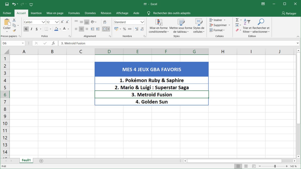 Tuto Excel