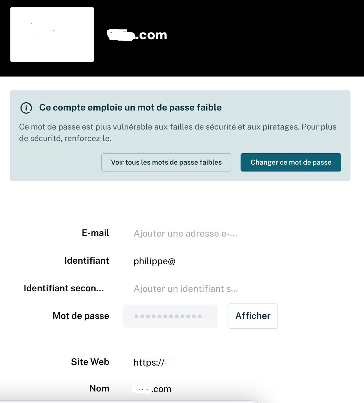 Dashlane - Les alertes sur le niveau de sécurité des mots de passe