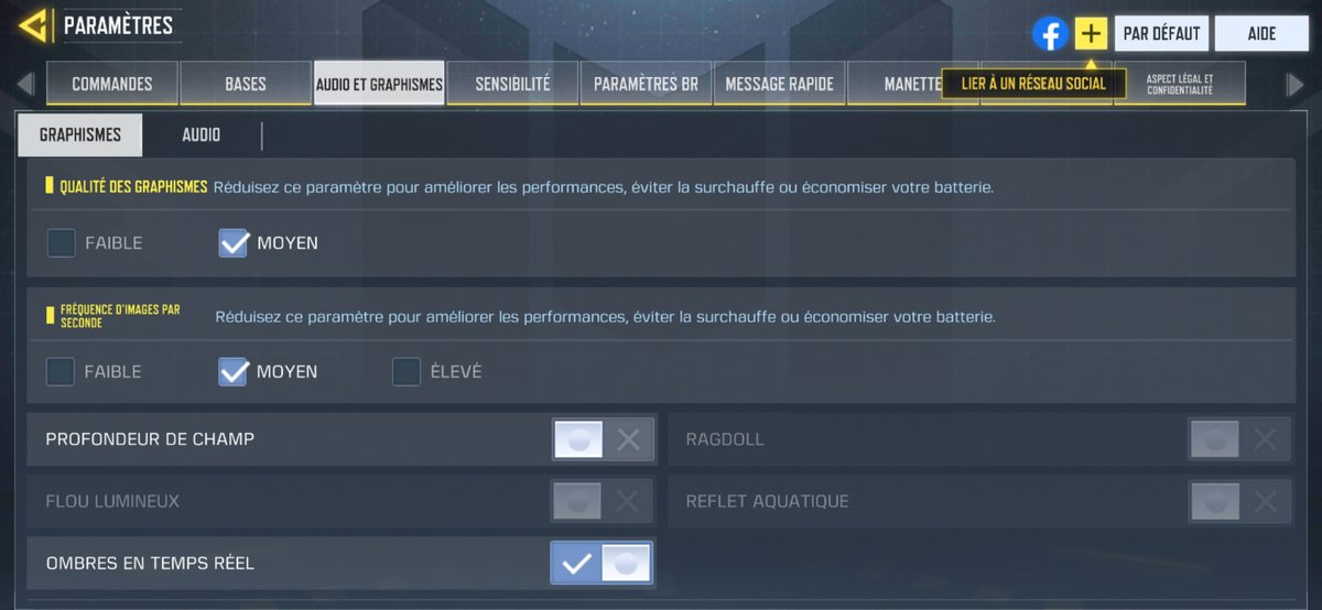 reglages graphiques call of duty mobile redmi note 9t