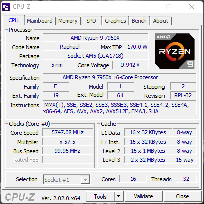 AMD Ryzen 9 7950X