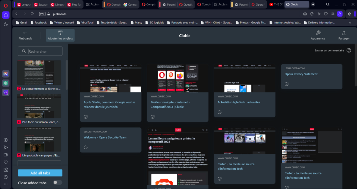 Opera - Le module Pinboards à la Pinterest