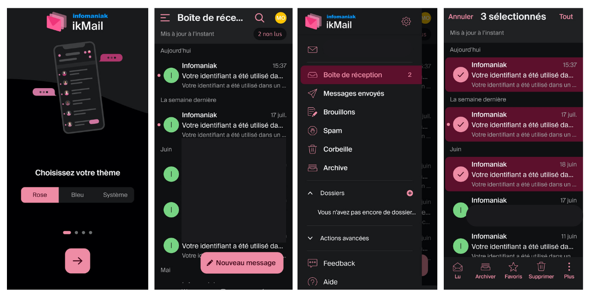 ikMail - Captures d'écran de l'application mobile