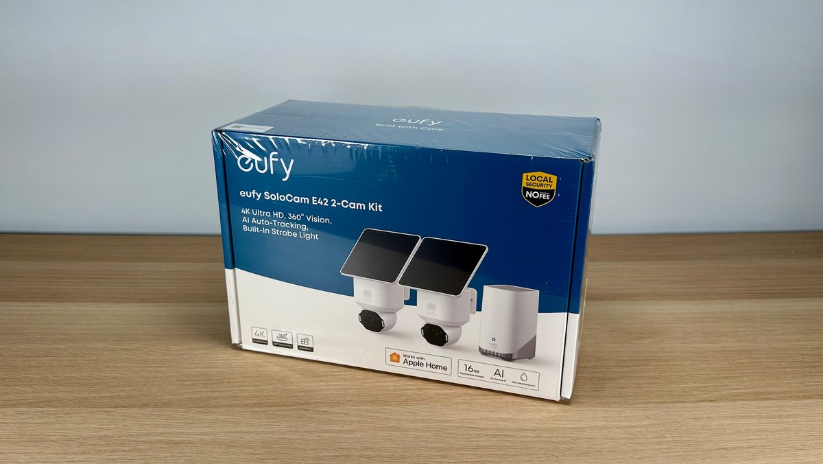 Le packaging des eufy SoloCam E42 ©Eliott Vertbois pour Clubic