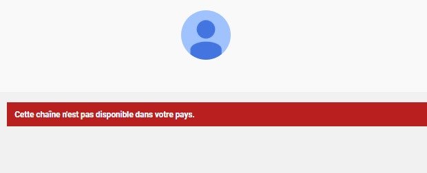 Voici ce que les utilisateurs voient en essayant de consulter la page YouTube de RT France © Capture d'écran Clubic